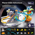 Children's space rabbit electric track toy with plastic climbing stairs and slide