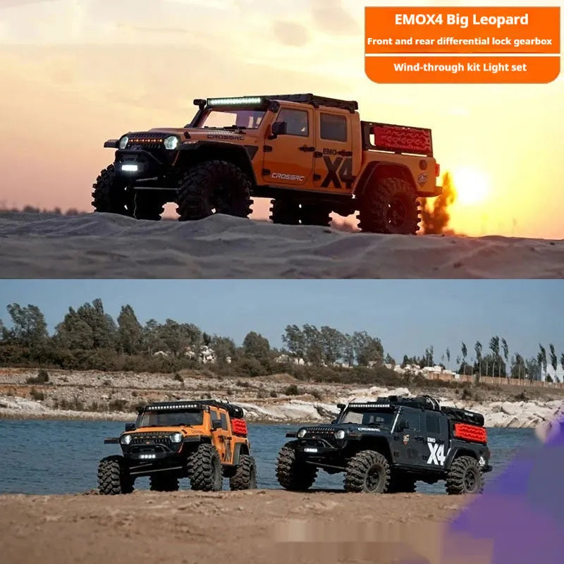 Big Leopard plastic four-wheel drive remote control electric rock crawler off-road vehicle in orange colour