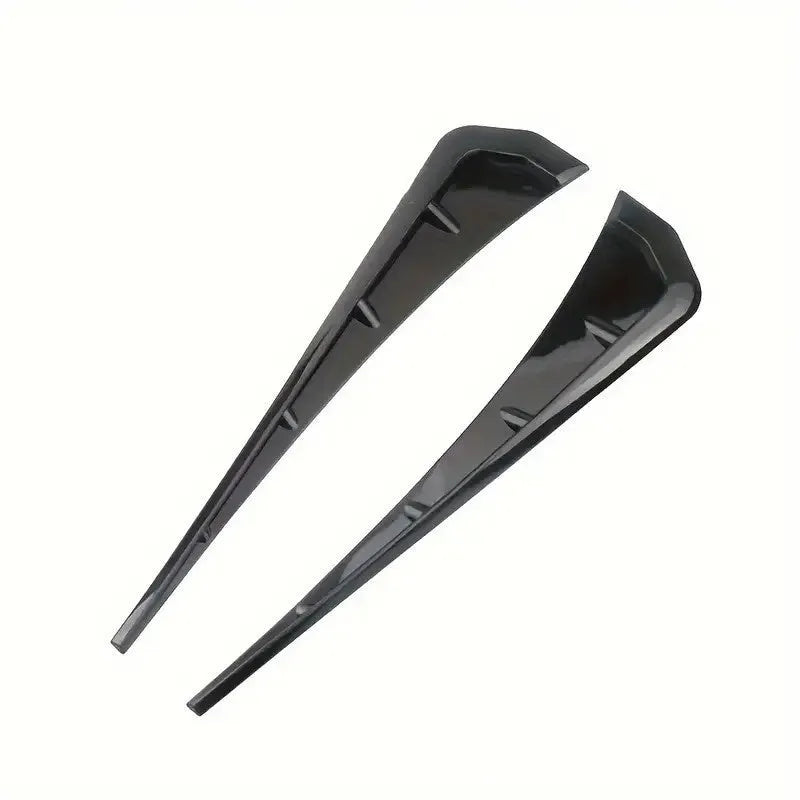 Car modification left and right fender blade side wing pair in black pack and carbon fibre rubber material