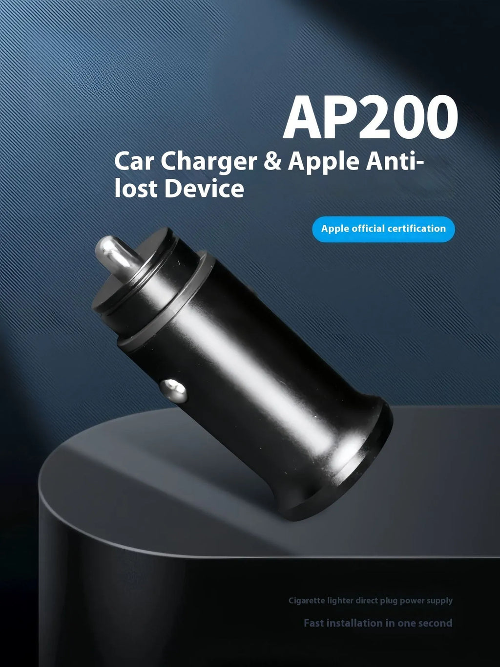 Black GPS car locator tracker device for vehicle security with charging port connection