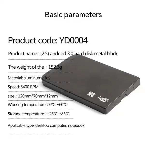 USB30 solid state mobile hard disk with metal shell in black colour option