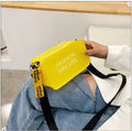 Transparent square women's shoulder bag with adjustable strap in multiple colour options showing internal mobile phone pocket