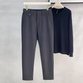 Warm woolen casual pants for men, straight leg, mid waist, in four colours