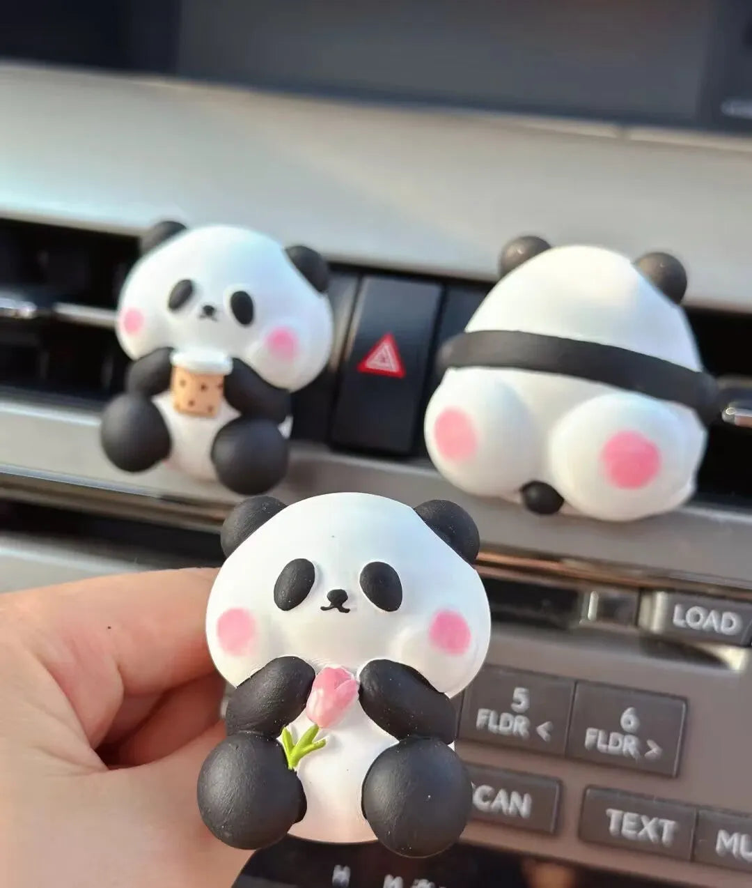 Cute panda character car vent perfume decoration clipped to automotive air vent