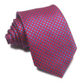 8cm wide polyester jacquard striped men's business tie shown in multiple colour variations