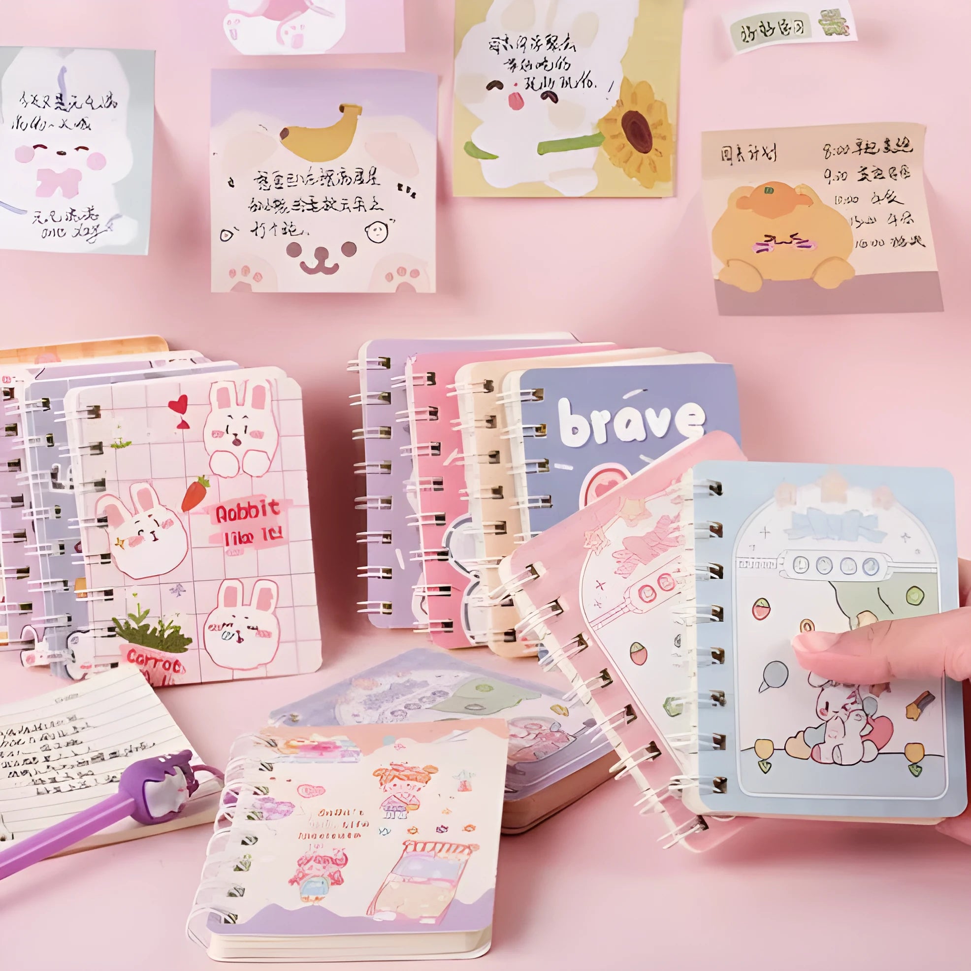 105x80mm cloth cover coil notebook with screw binding showing random colour design options