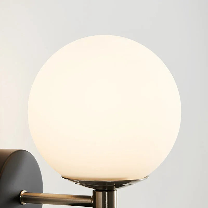 Black Chinese style bedroom bedside wall lamp with three eye protection light colour options