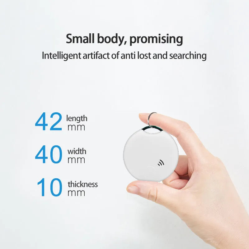 Plastic Bluetooth pet tracker in white, 40x40x10mm, on a cat collar