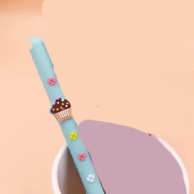 Korean soft gel chocolate stick scented needle tube gel pen with 0.5mm tip and strawberry fragrance