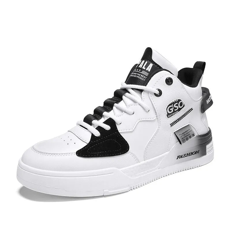 Men's high-top casual shoes in khaki canvas finish with rubber sole, slingback strap, and shallow ankle cut