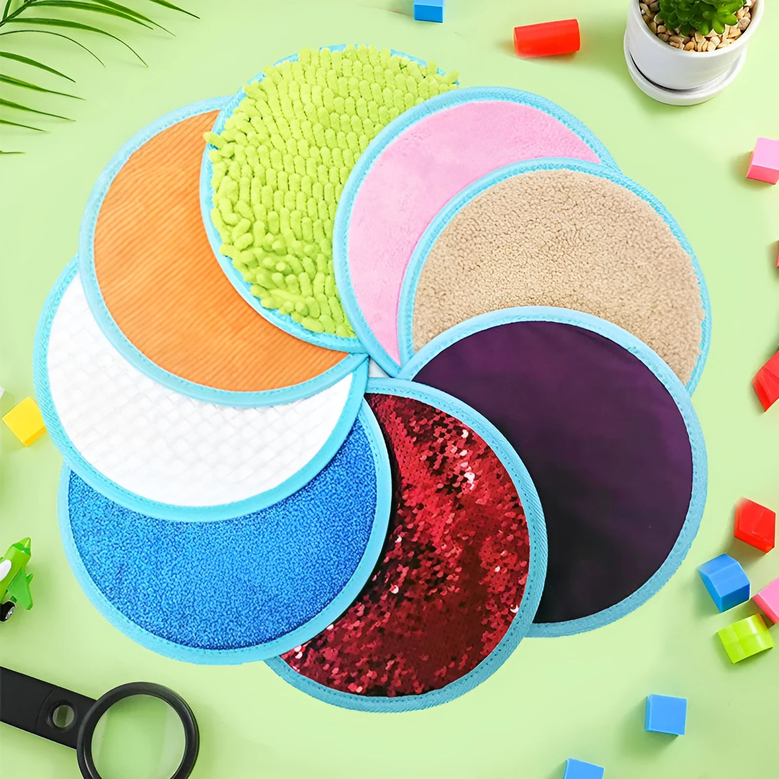 Sensory training pad for autism children, fabric, 8-piece set, assorted colours