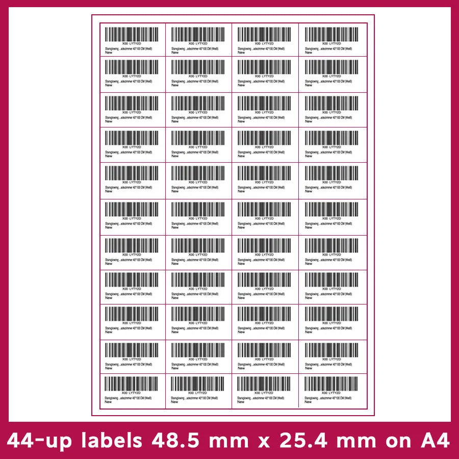 Pack of blank white A4 FBA label paper sheets for printing barcodes