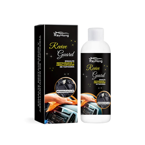 Boxed automotive interior polish product measuring 3.8cm by 12.3cm.