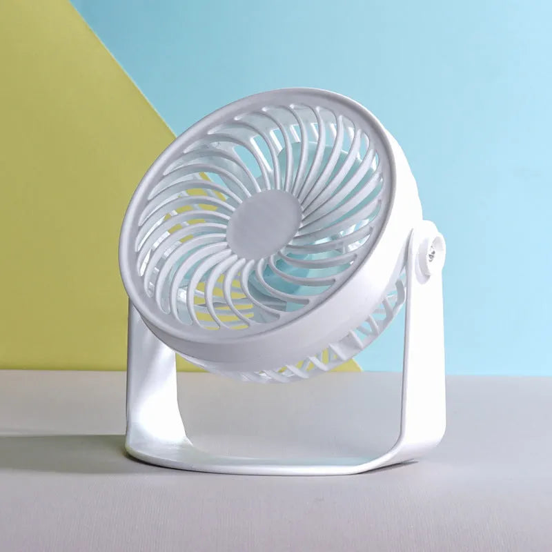 USB-powered mini desktop clip fan with brushless motor for quiet dormitory and office use