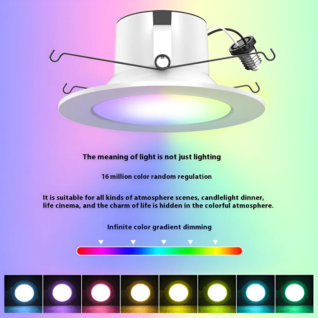 Smart RGBW ceiling lamp with WiFi Bluetooth remote control and colour changing features