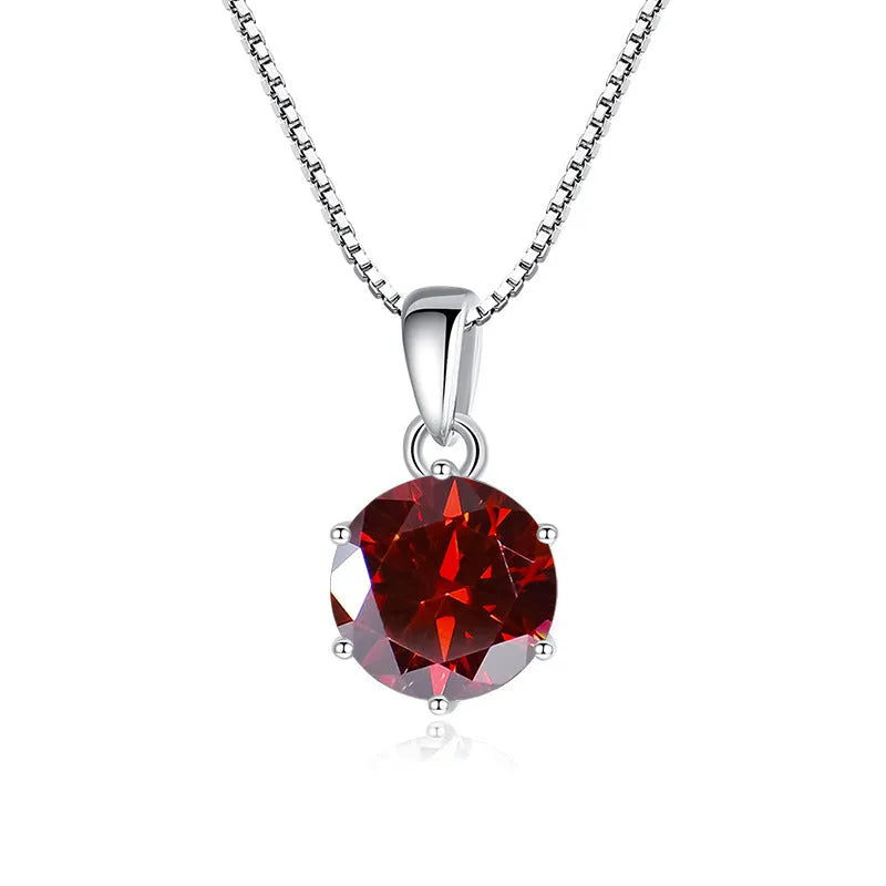 925 silver round moissanite pendant on snake chain, 1 carat 6.5mm stone, animal zodiac style