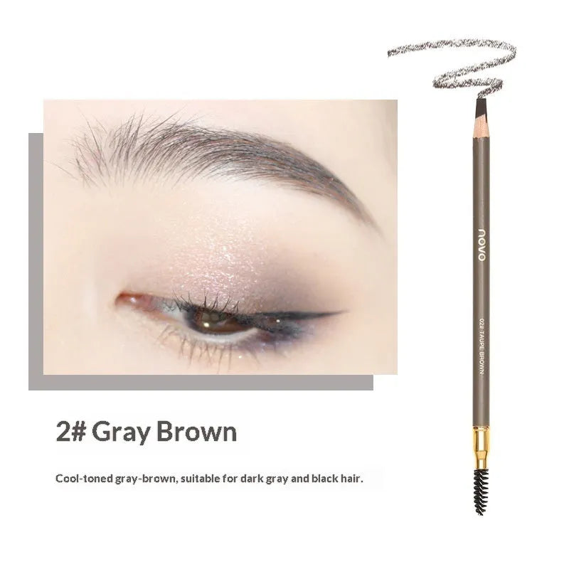 Natural Shaping Machete Smudge-proof Double-ended Eyebrow Pencil in four shades with spoolie brush
