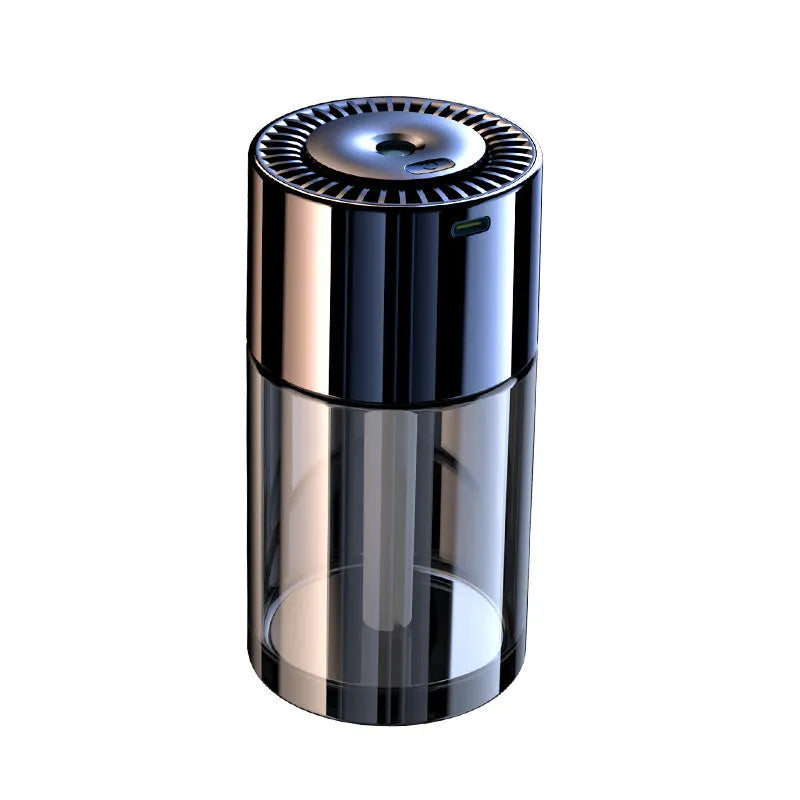 Compact plug-in USB spray perfume humidifier with glass perfume seat in multiple scent options