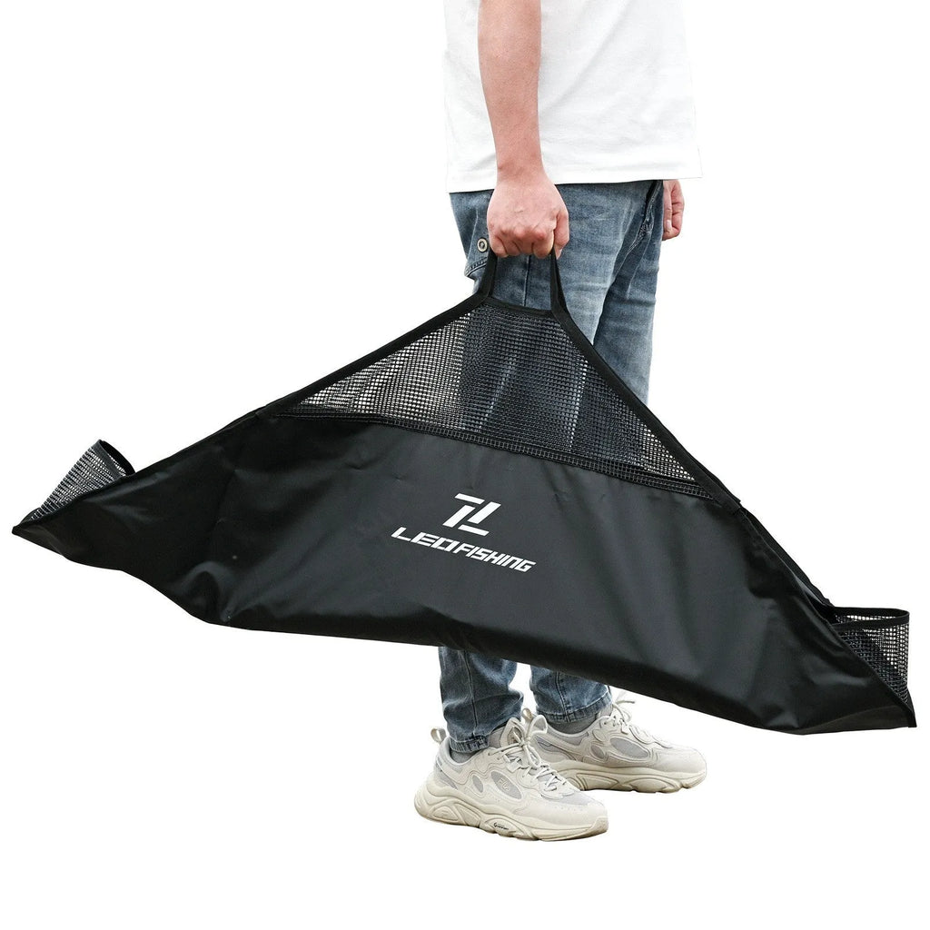 Black PVC fishing measuring mat with 100cm ruler and 120cm diagonal surface