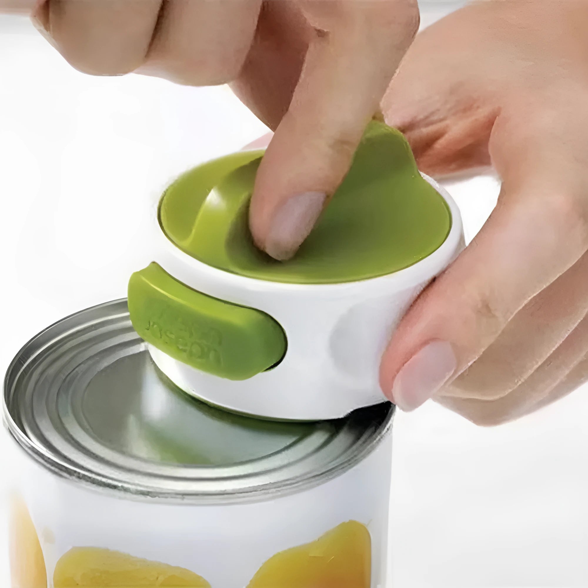 Stainless steel lid opener tool for jars and bottles in green or red colour