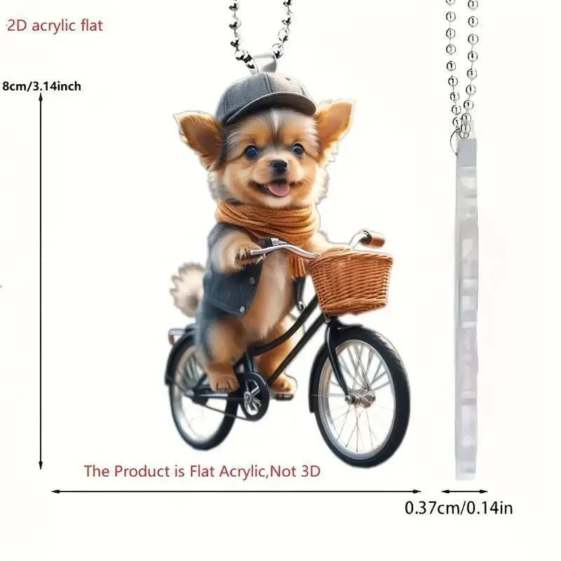 Personalised acrylic dog car decoration pendant with thickness choice 3mm or 4mm, multiple style options