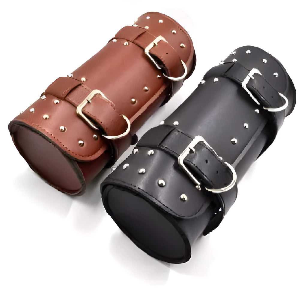 Black PU leather motorcycle bag with tie ropes, size 310x135x135mm, for electric vehicle modification storage