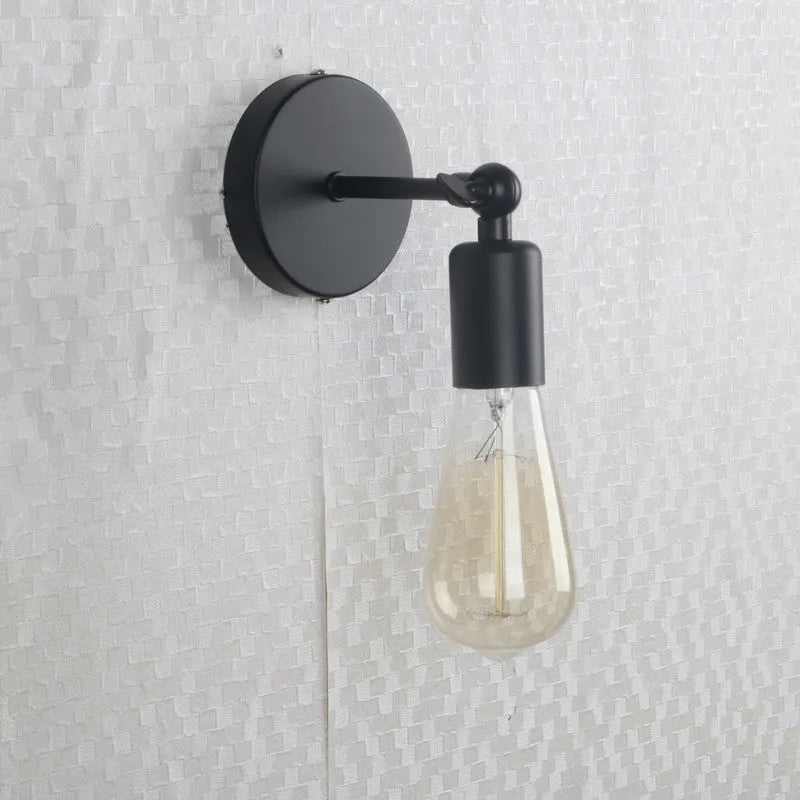 American black industrial style small wall lamp wrought iron antique finish E27 fitting for indoor leisure venues