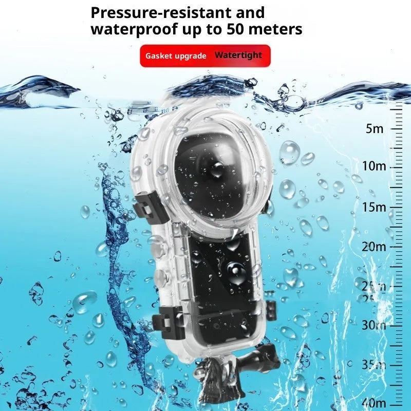 X3 fully invisible dive case waterproof sealed PC stainless steel acrylic 17cm