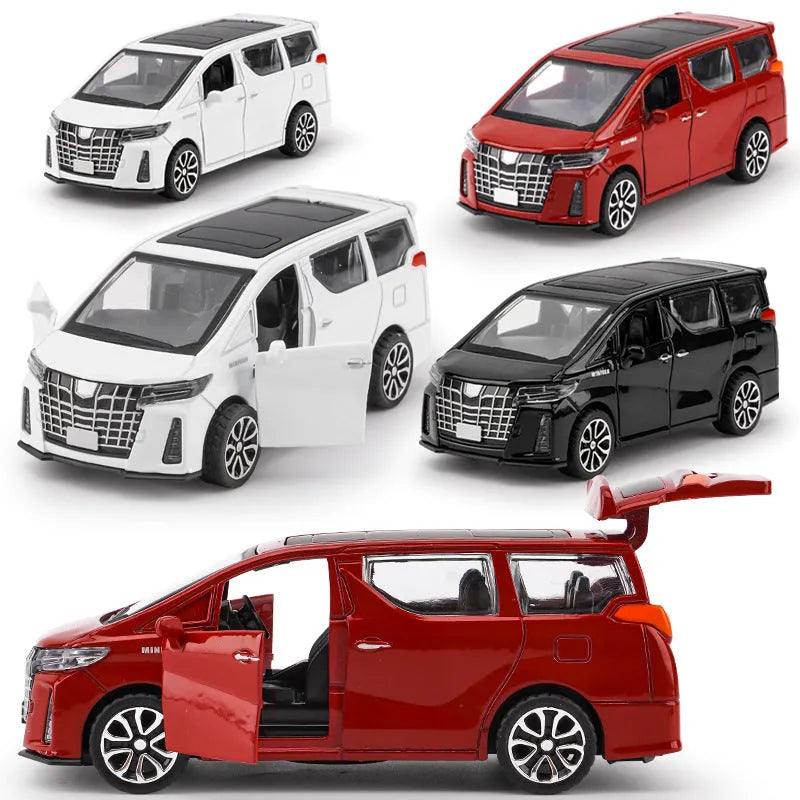 Children's alloy pull-back car toy in business red, 12x4.5x4.5 cm, for kids 4-6 years old