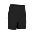 Women's black cotton blend sports shorts with super stretch for running and fitness
