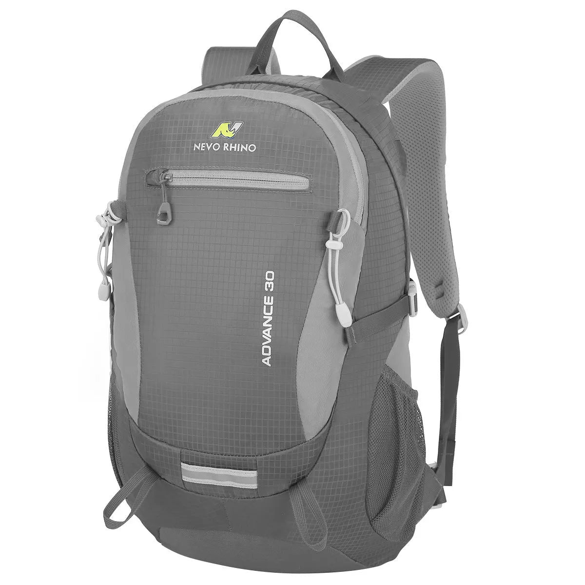 A solid-colour nylon 30-litre outdoor backpack with air-pillow straps in dark green.