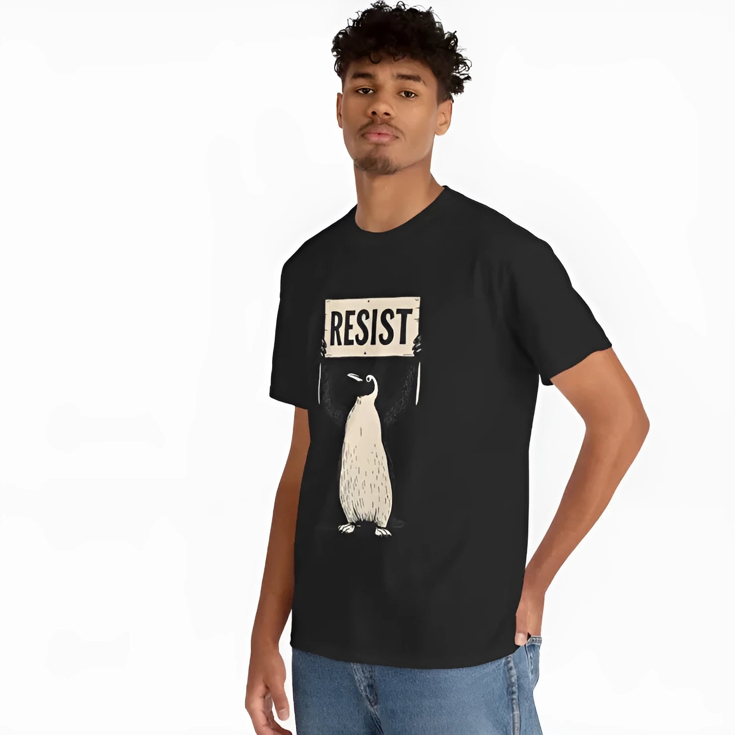 100% cotton summer T-shirt with loose short sleeves in black, green or white colours