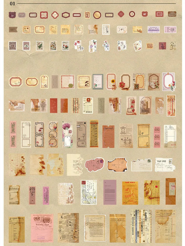 Cloud Book Series DIY material sticker pack containing 200 sheets in four literary designs.