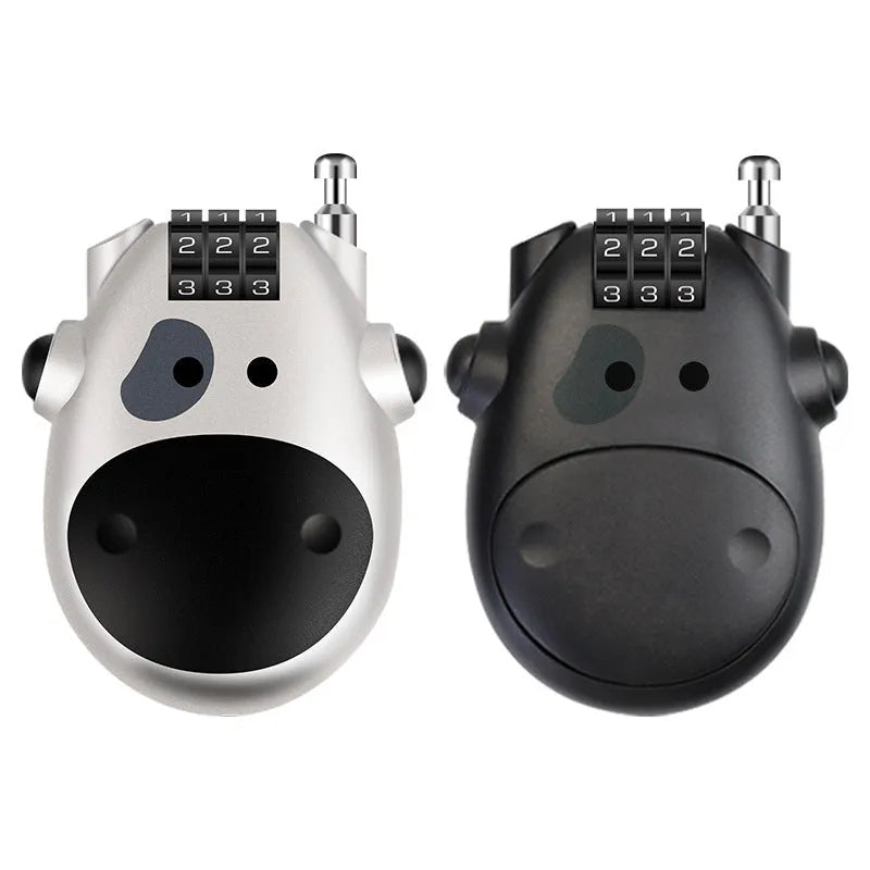 Retractable helmet lock with ABS plastic housing and extended wire rope