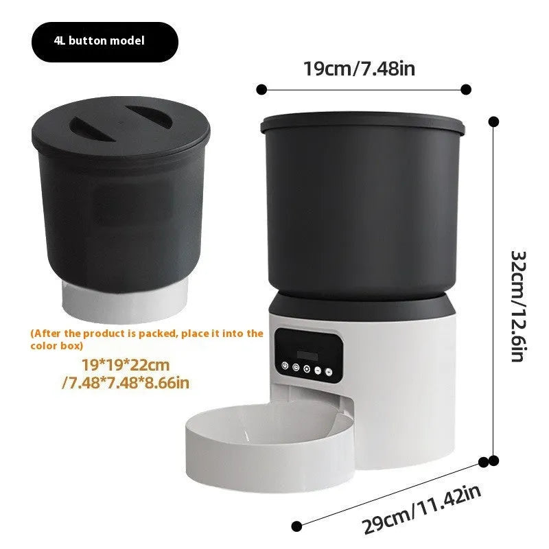 4L smart pet feeder with timing and remote monitoring featuring rotatable camera and stainless steel bowl options