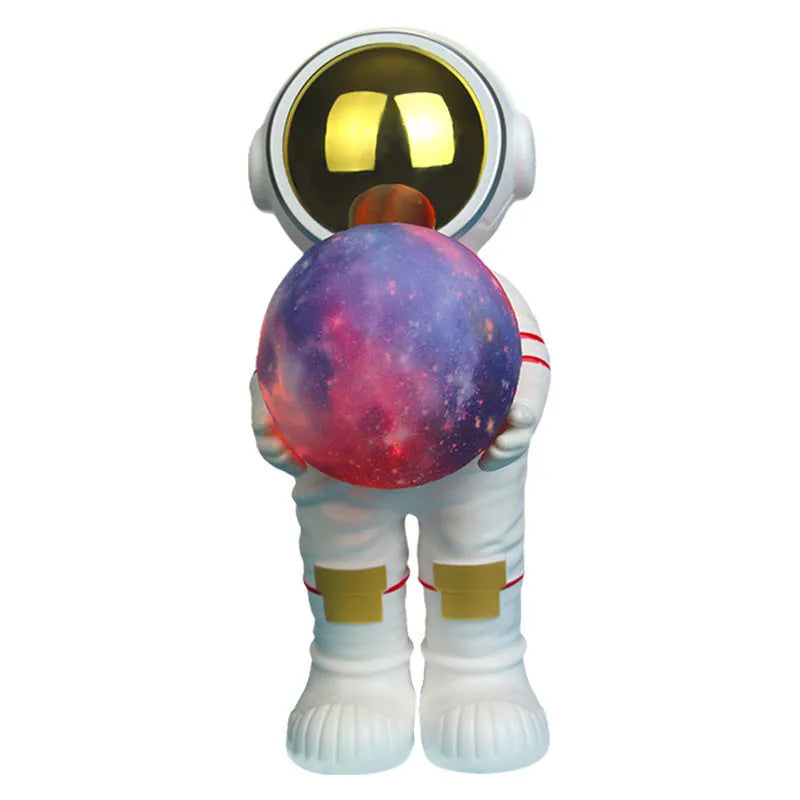 Spaceman Starry Sky Projection Lamp showing star projection effect and Bluetooth speaker