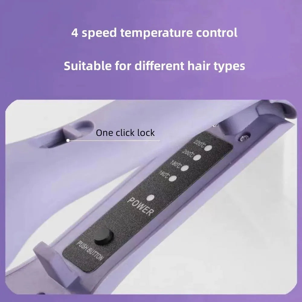 32mm deep wave hair curling iron in pink with 4 temperature settings and negative ion technology