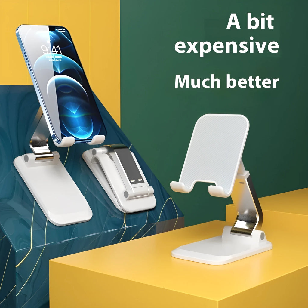 Folding portable aluminium alloy desktop phone tablet stand in four colour options