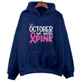Retro patterned hoodie sweatshirt with side seam pockets in pink colour