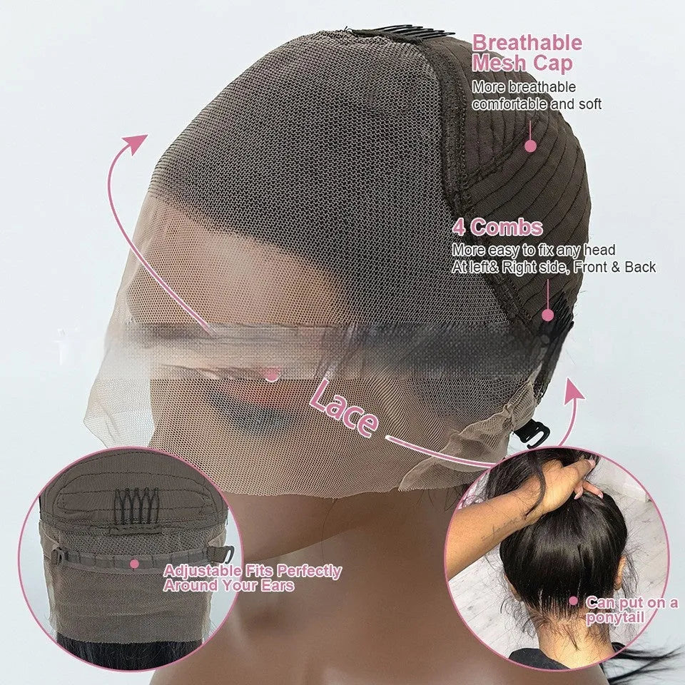 Real human hair lace front gradient wig in Ruili style showing natural hairline and length options