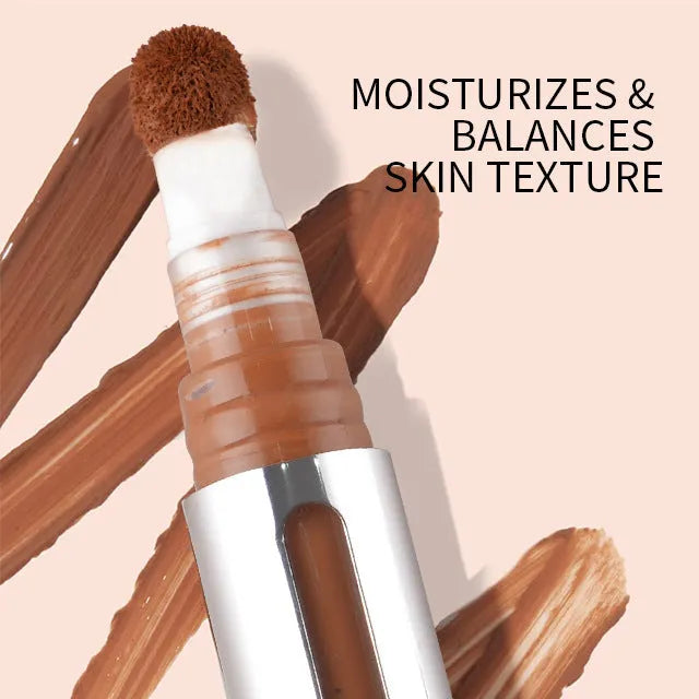 A concealer liquid pen showing 24 colour shade options from 01 to 24 for waterproof, sweatproof coverage and contouring.