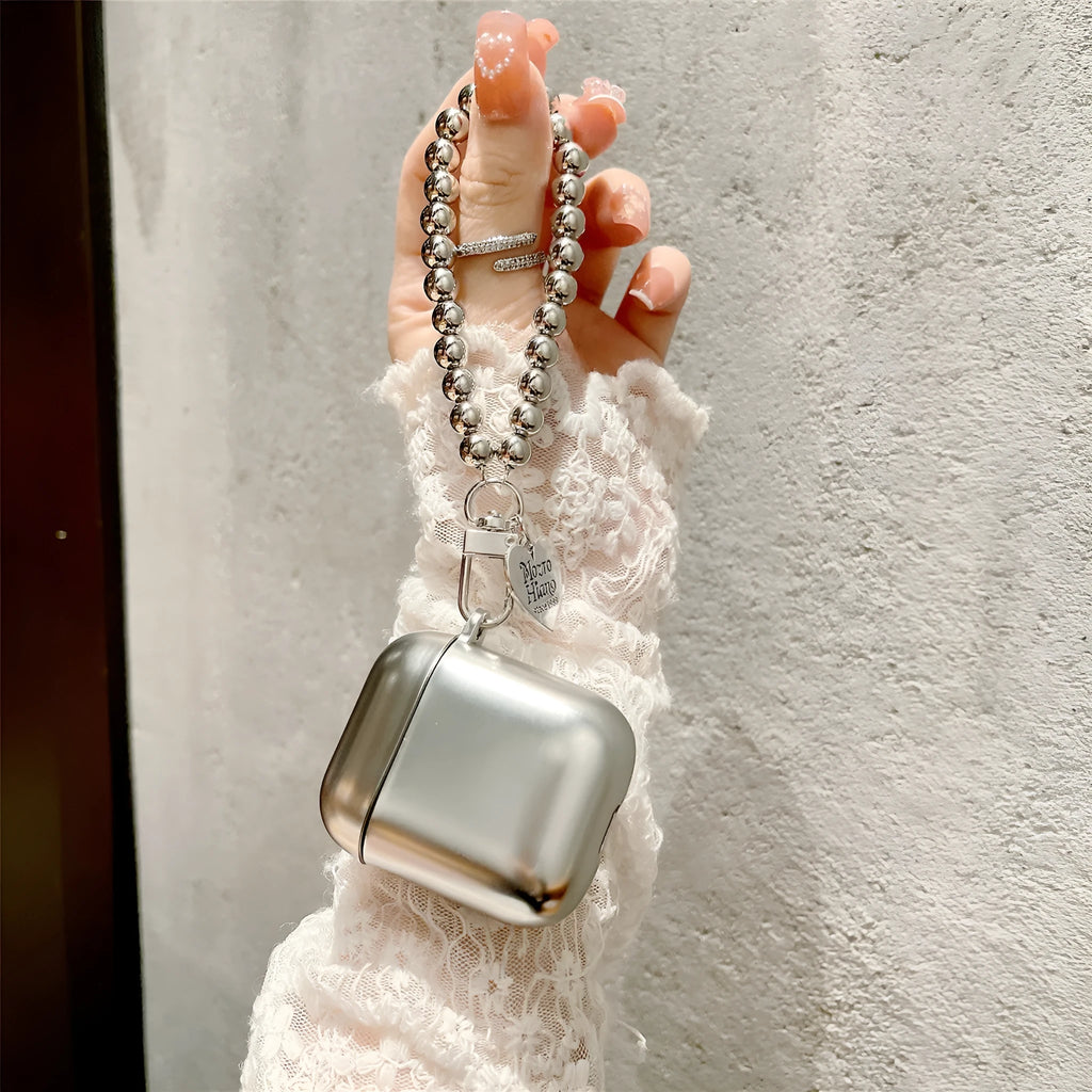 Matte plating TPU protective cover for AirPods 4 earphone case with bracelet