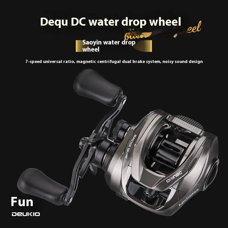 Micro droplet water drop fishing reel with dual brake system and 8kg braking force