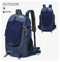 New outdoor 40L unisex large capacity backpack in black with curved shoulder straps and waterproof fabric