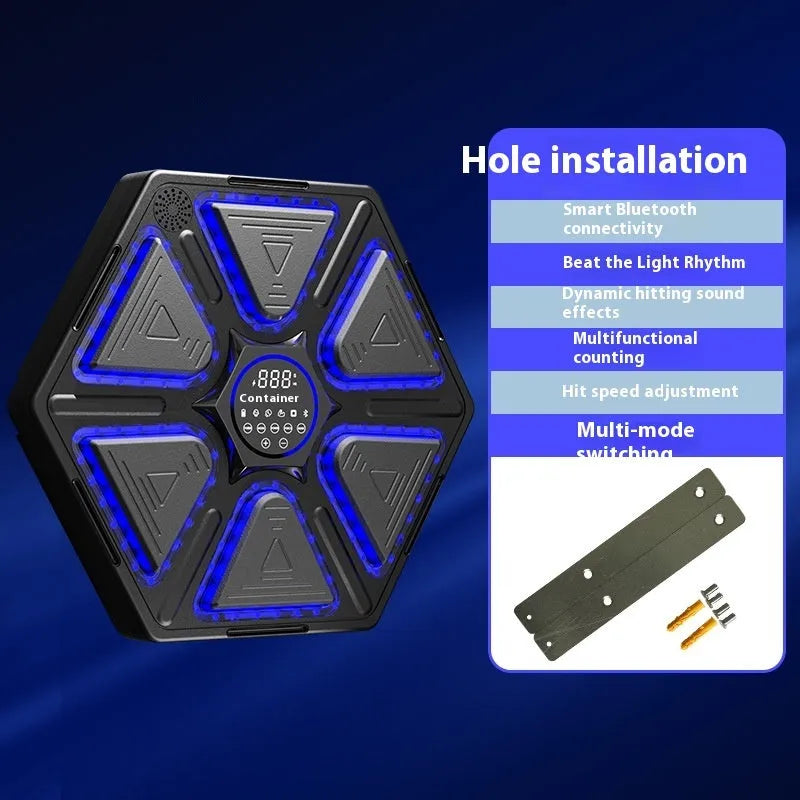 Electronic boxing wall target with rhythm training functions and dual installation options