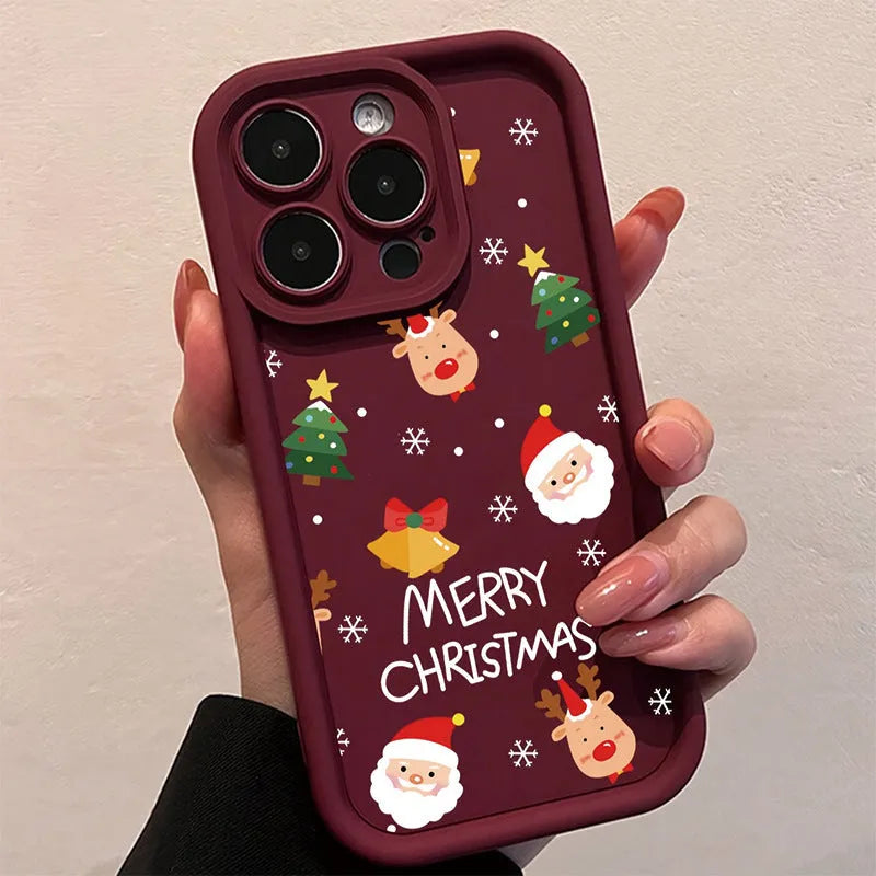 Santa Elk TPU shockproof phone case in EB high bamboo black for iPhone 11 to 16 series