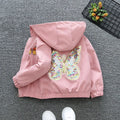 Girls animal print polyester hoodie in pink and purple colours for heights 90-160cm
