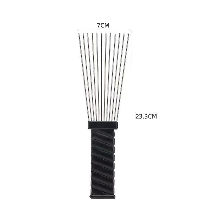 Male creative portable steel needle comb with plastic body over 20cm length
