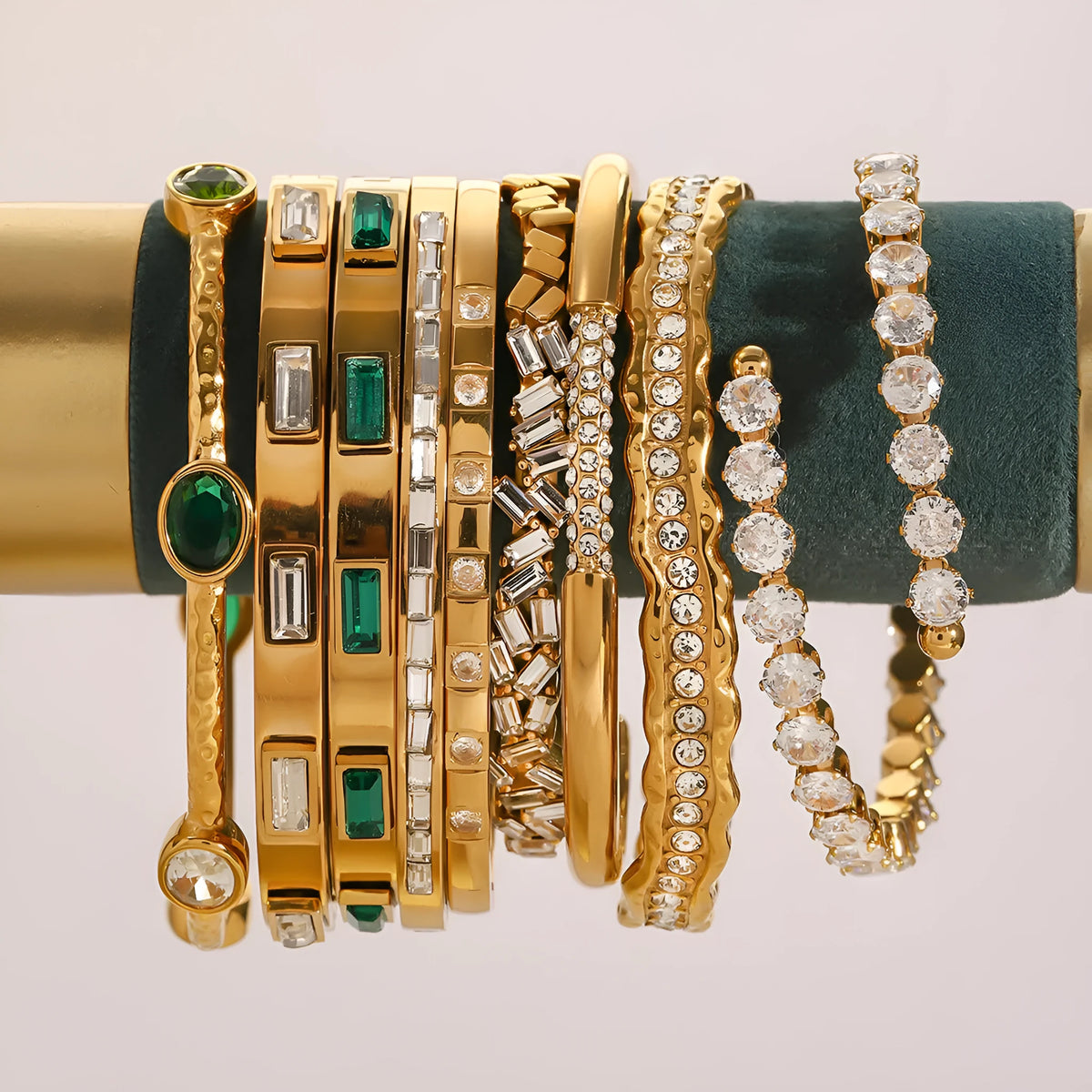 Stainless steel zircon bracelet with electroplated finish in colour JDB201271, European American style