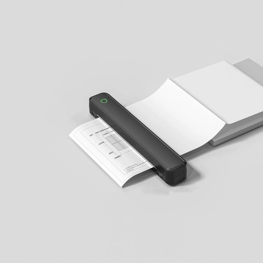 Compact black or white thermal printer with Bluetooth connectivity for mobile phones